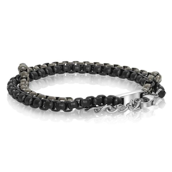 Men's 316L Stainless Steel Bracelet With Stone Beads Metal Ball Pattern For Gift