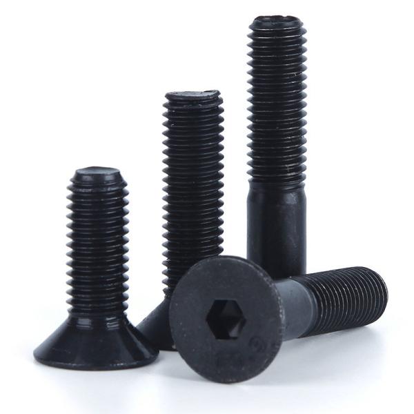 Black Oxide Carbon Steel Flat Hex Socket Bolt Full Thread Grade10.9 DIN7991 Bolt
