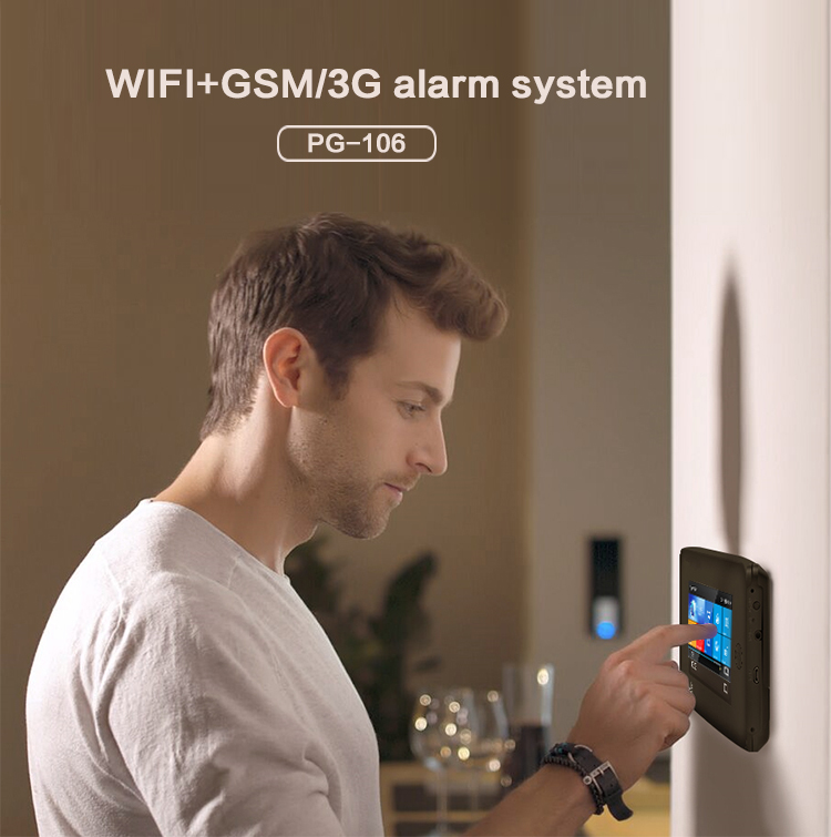 433Mhz WIFI GSM Alarm System 1900mHA Smart Alarm Sensor Touch Screen