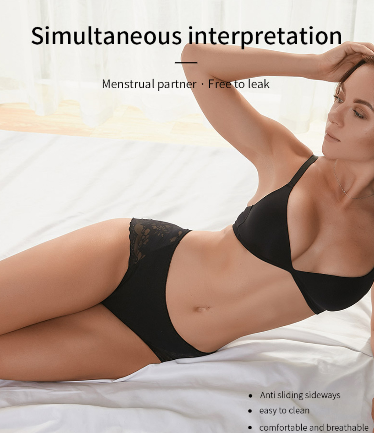 Custom Physiological Panty Breathable Menstrual Leakproof Lace Panties Cotton Sexy Lace Period Underwear