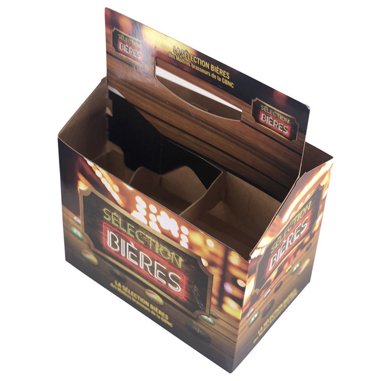 Varnishing 6 Bottle Carrier Cardboard TakeAway Pantone Corrugated Boxes Printing