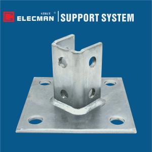 Quality 2 Hole Single Colum Double Level Strut Post Base Galvanized Steel wholesale
