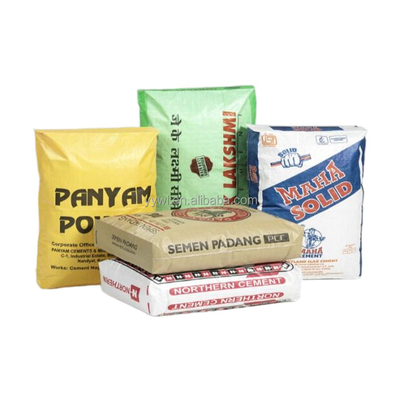 Custom 50 kg Laminated PP Woven WPP Valve Cement Packaging Sacks Heavy Duty Sack 50kg