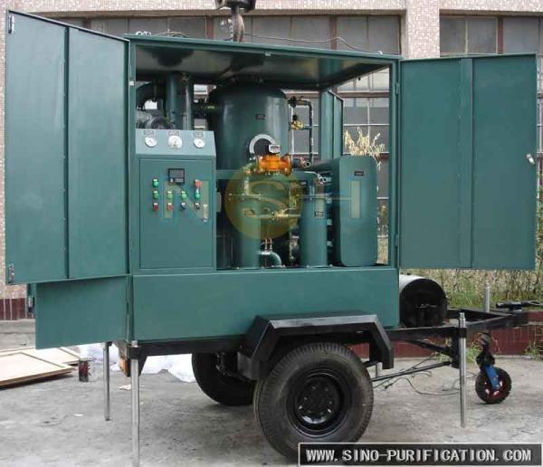 Transformer Regeneration Oil Purification Machine , Outdoor Trailer Vacuum Oil
