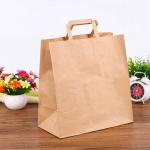 Custom Printed Kraft Paper Bags Environmentally Friendly Flat Hand Rope