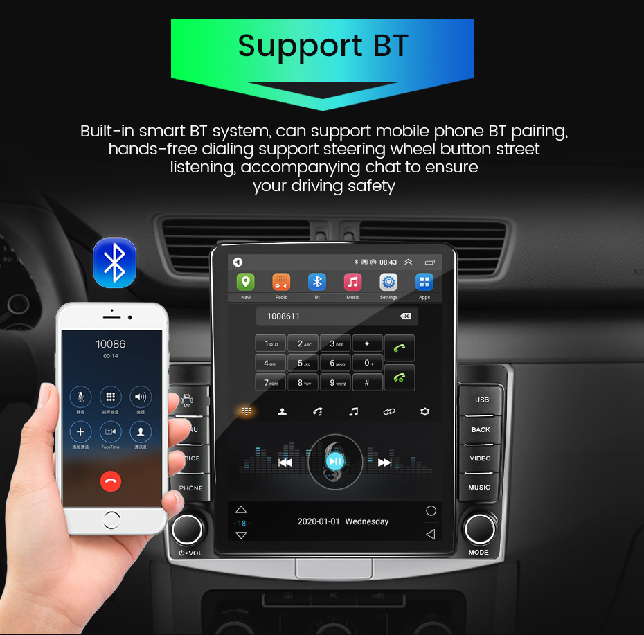 9.7" Tesla Type Car Radio for Hyundai AZERA 2006-2010 GPS Navigation RDS Multimedia Player