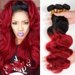 3 Bundles Remy Ombre Human Hair Extensions Last Long Time For Girls