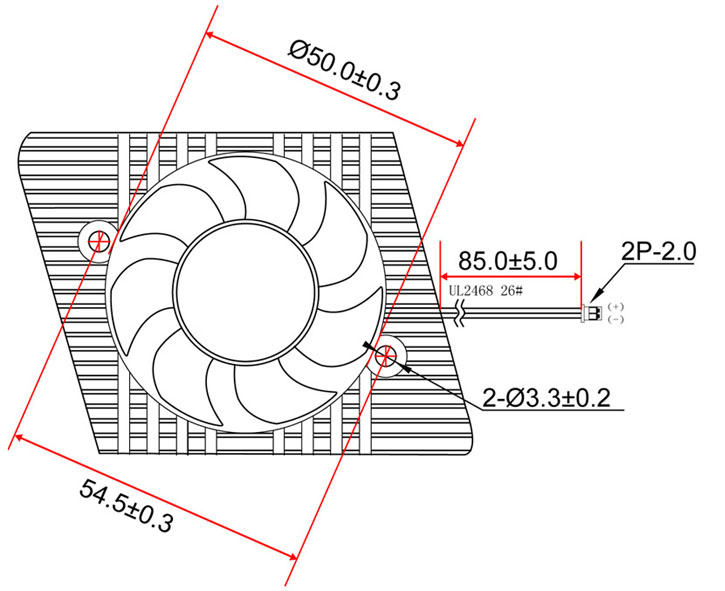 Sturdy Lightweight 12V CPU Fan , VC-AL5007 Moistureproof Computer DC Fan