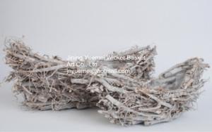 Quality new design home dicorative wicker flower basket willow garden basket plant plastic lining wholesale