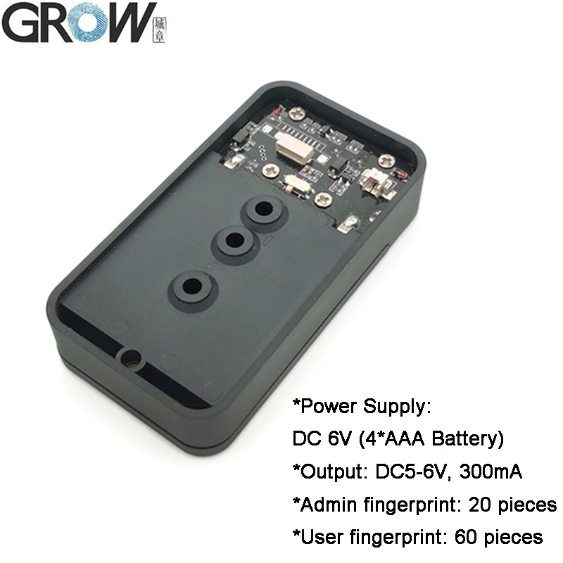 Grow K236-a+R502-Aw DC6V 4*AAA Fingerprint Control Board with Battery Case