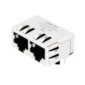 Quality LPJGF26826CNL 1x2 Port RJ45 MagJacks 1000 Base-T Tab Down Without Led wholesale