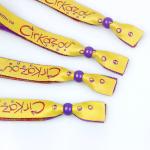 Yellow Pink Color Decorative Custom Wrist Band For Business Gift