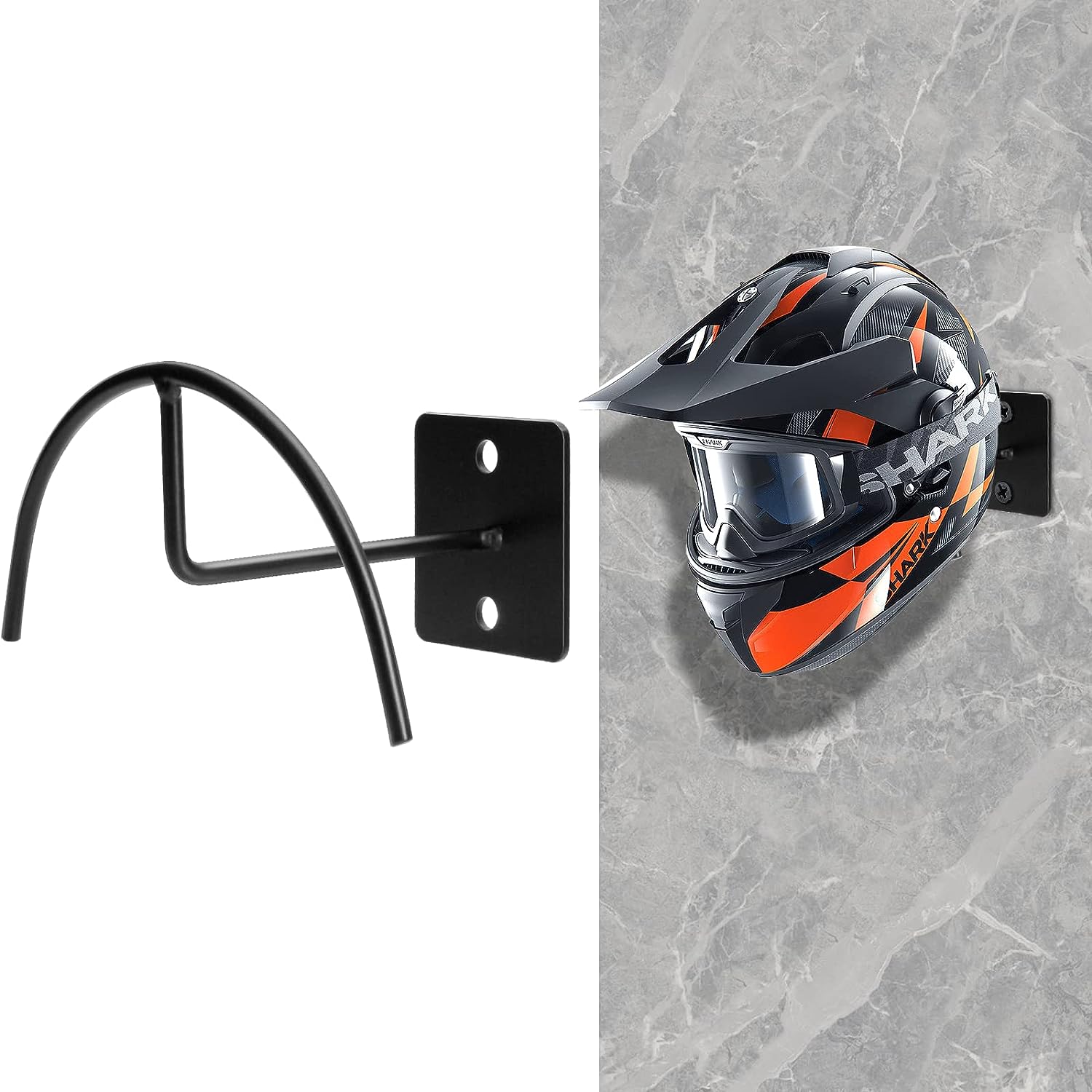 5mm Shelf Thickness Metal Helmet Holder Rack for Wall Mounting Helmet Display Hanger