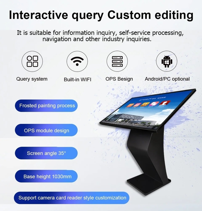 All In One Customer Service Kiosk Touch Screen Android Windows 21.5 32 43 55''