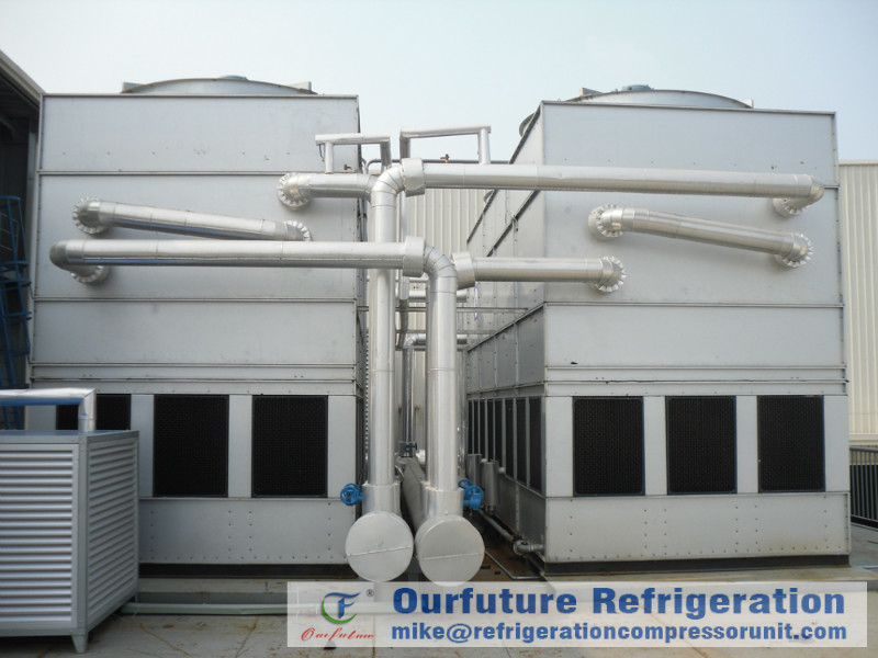 Downstreaming Type Evaporative Condenser For Cold Storage Refrigeration System