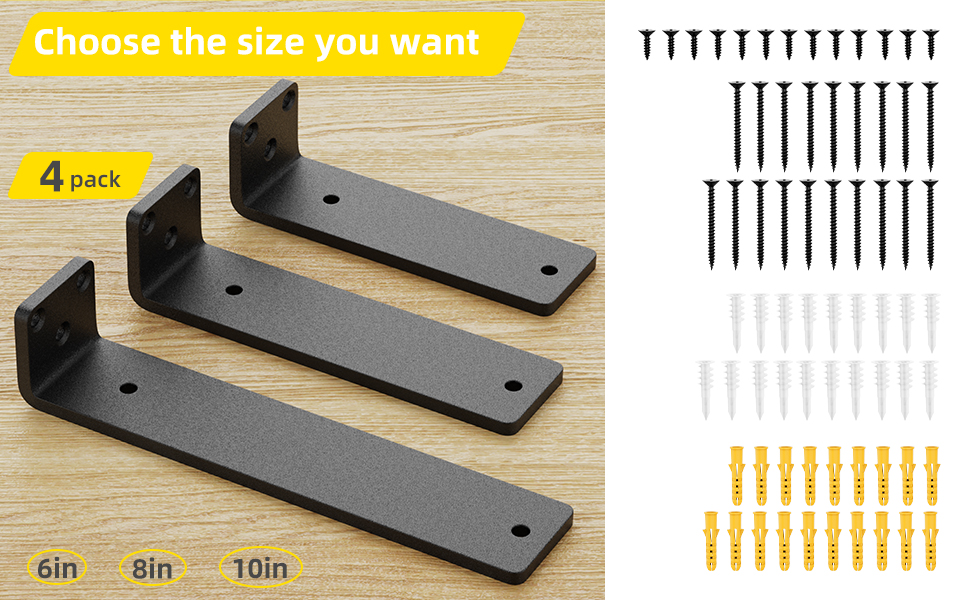ISO9001 Rohs CE 16949 Carbon Steel Floating Shelf Brackets for Wall Support System