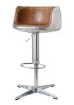 Vintage Tan Brown Leather Counter Height Stools , Kitchen Counter Swivel Stools