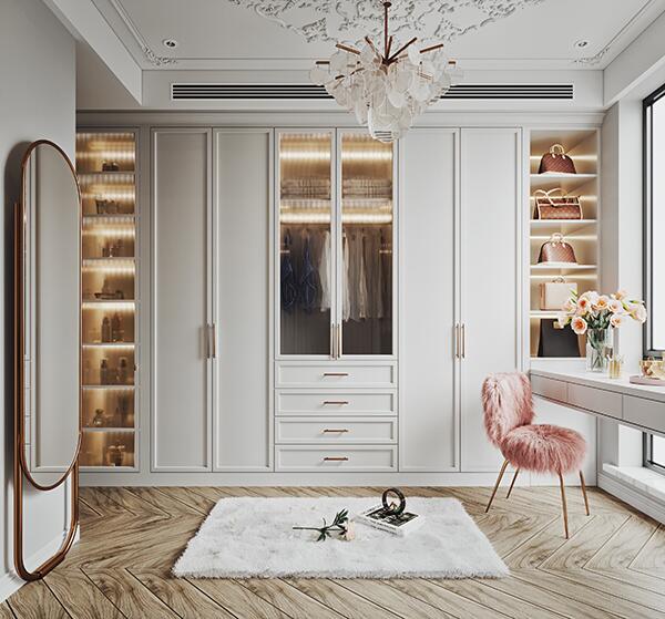 High End Customized Wooden Closet for Waterproof Wardrobes in Bedroom Customization