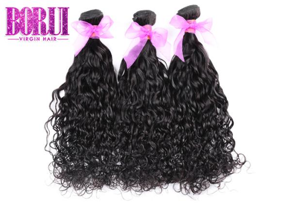 No Shedding Malaysian Water Wave Hair , Cuticle Aligned Virgin Hair Natural