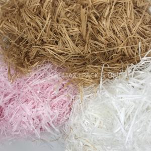 Quality Christmas Present Wrapping Accessories , White Pink Filling Raffia Coloured Shredded Paper Tissue wholesale