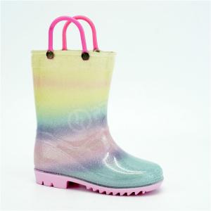 Quality Slip On Waterproof 28EU PVC Rain Boots With Double Handles wholesale