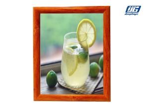 China Indoor A2 Snap Poster Frames , Unique Wood Grain Snap Open Table Display on sale