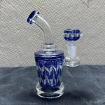 10" Recycler Glass Water Bongs With Blue Bowl And Percolator 400g