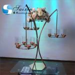 Iron Metal Hanging Candelabra Centerpiece Gold Metal Flower Stand 120cm