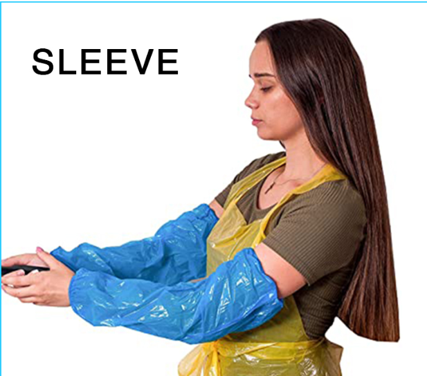 Non Toxic Disposable CPE Gown Fluid Resistant With Elastic Cuffs