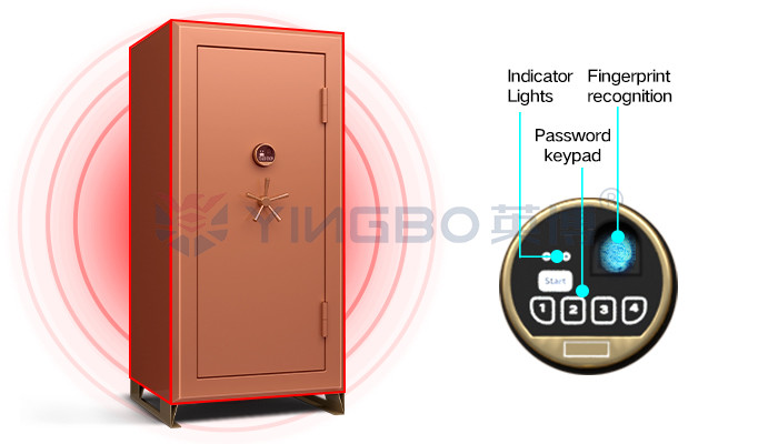 Luxury Jewely Watch Winder Safe Fingerprint Lock With Fireproof