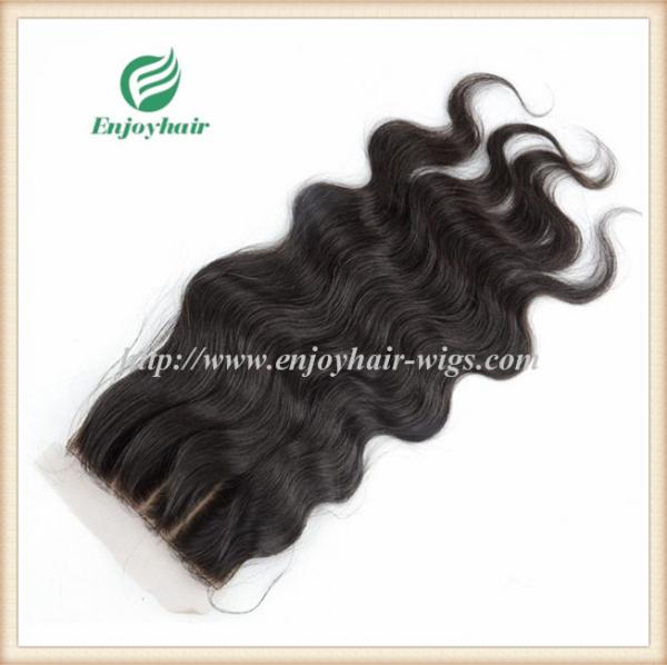 Silk top closure5''x5'' brazilian virgin hair natural color body wave 10''-24''L