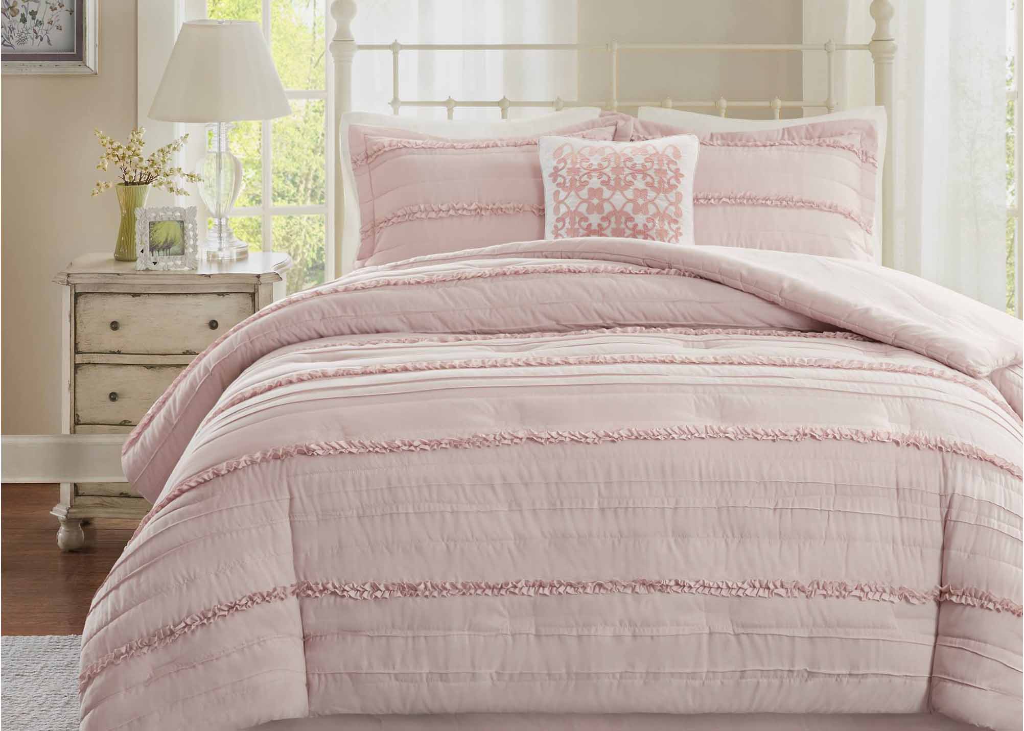 Soft Ruffle Lightweight Down Alternative Comforter Set Multiple Colors Optional