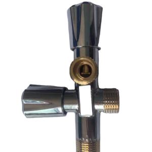 Quality Antiwear Double Handle 3 Way Angle Valve For Plumbing Residential Industries wholesale