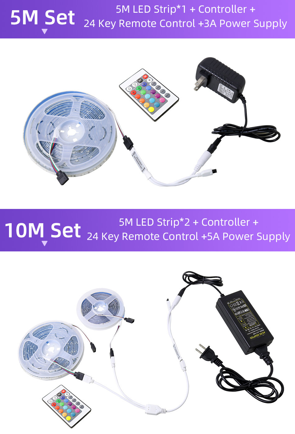 DIY 50 Feet LED Strip Lights , SMD5050 Smart Bluetooth LED Strip Lights