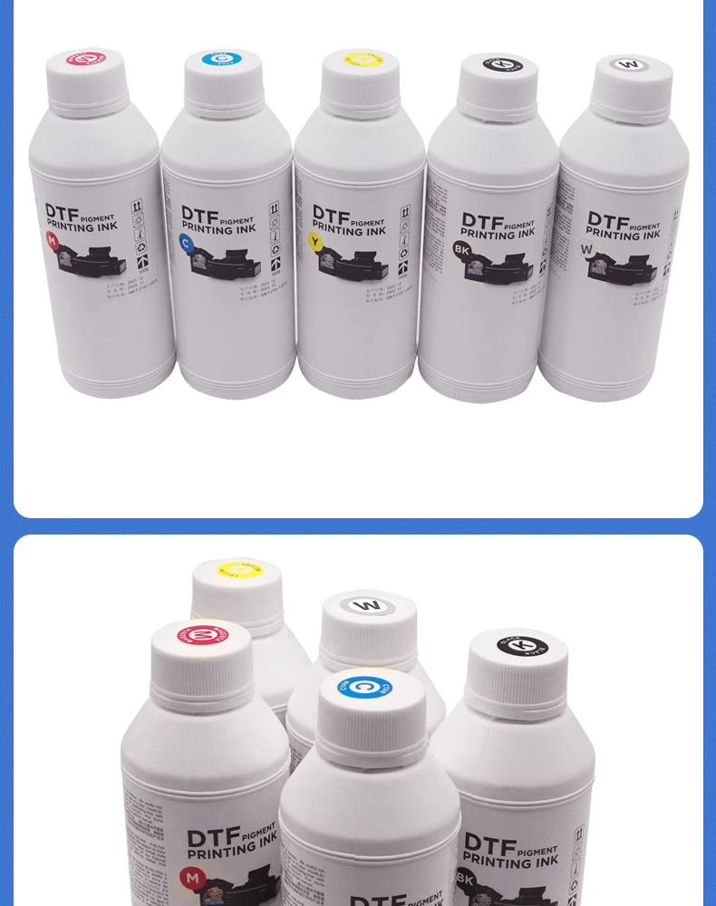 Smooth Inkjet DTF Printer White Ink CMYK Digital Heat Transfer Ink