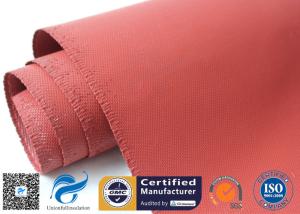 Quality 1010gsm Abrasion Resistant Red Silicone Coated Fiberglass Fabric 1mm Thickness wholesale