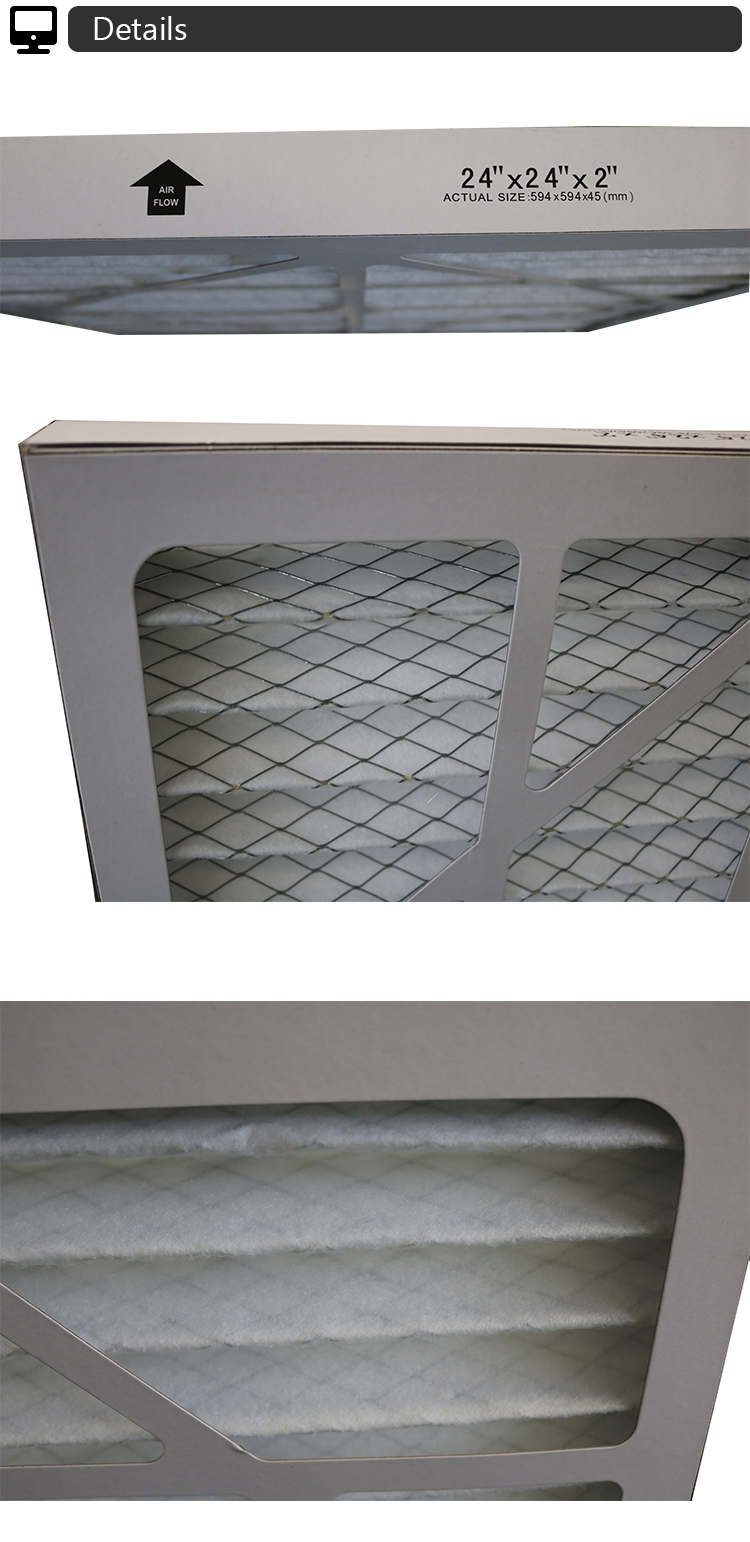 EU4 Pleated Pre Air Filters HVAC 24''X24''X2'' For Filtration System