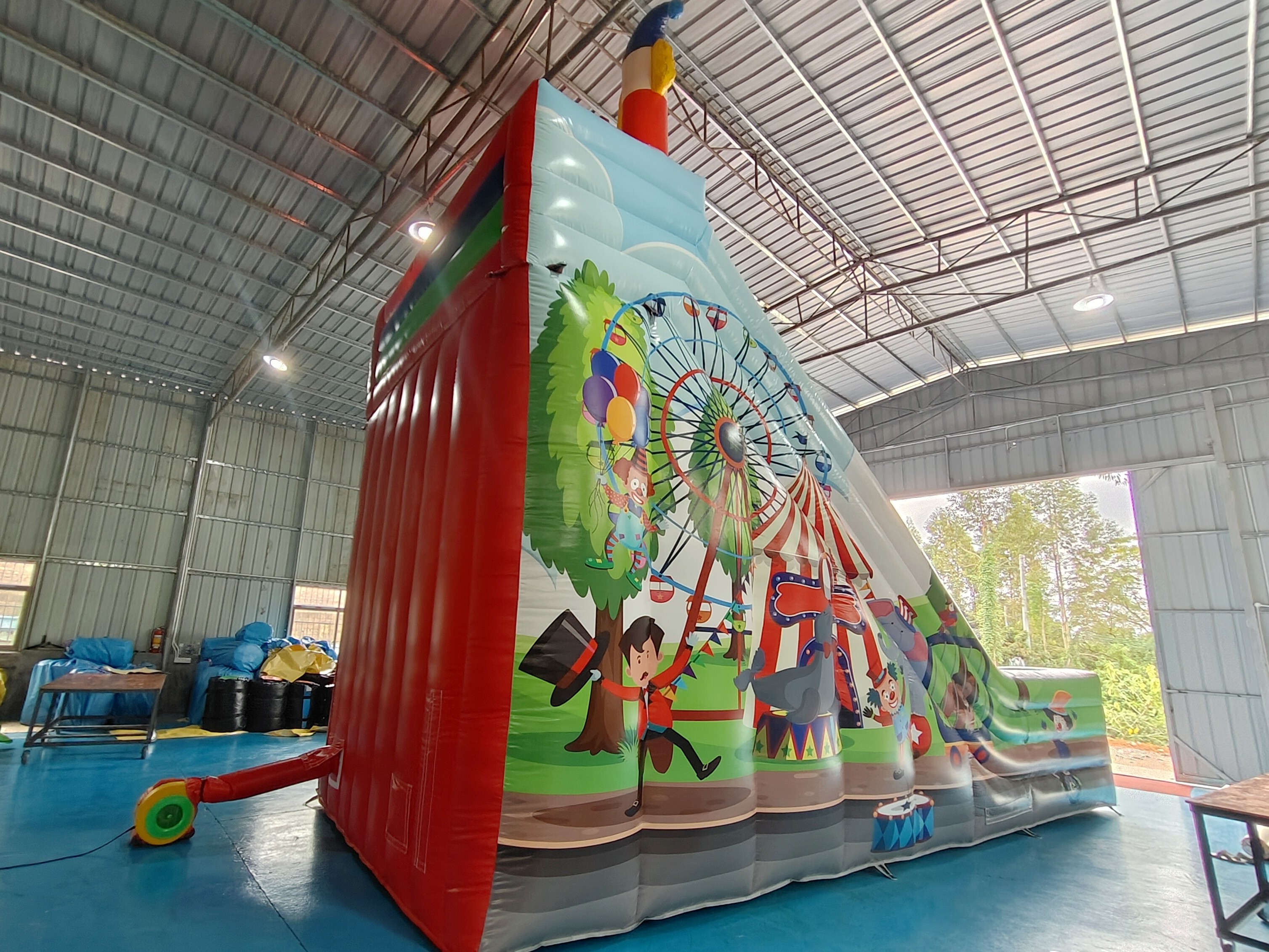 Commercial Digital Printing Inflatable Big Slides Clown Circus Printing Inflatable Slides Castle For Outdoor For Kids