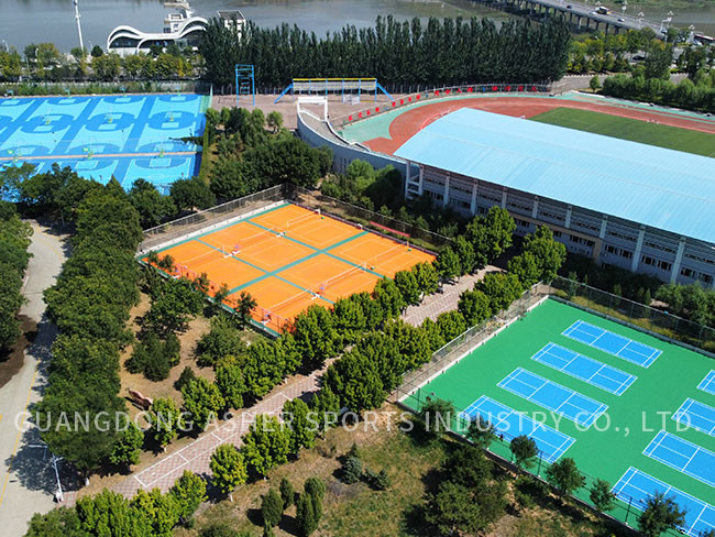 Force Reduction Outdoor Basketball Court Flooring Material SPU UV Resistant