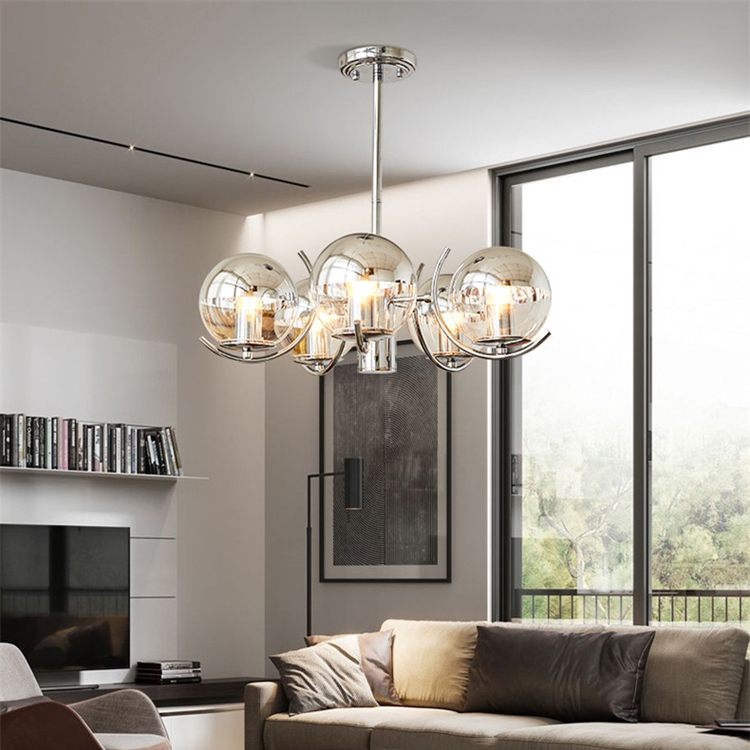 Modern Chrome Chandelier Bedroom Dining Room Art E27 Glass Ball Chandelier (WH-MI-407)