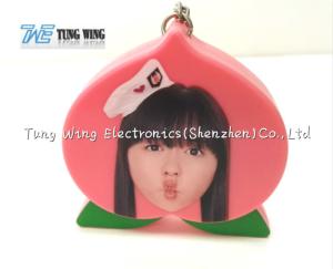 Quality Pink Peach Shaped Music Keychain Custom Talking Keychain With Sound wholesale