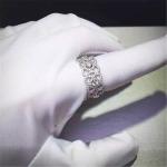 Diamond Ring Enchanted Lotus 18K White Gold Ring with Natural Diamonds
