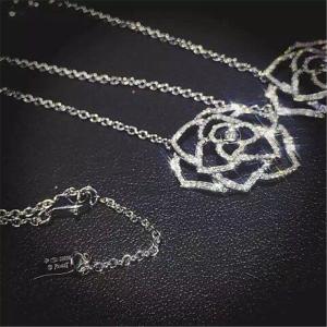 Quality Piaget full diamonds of double hollow rose necklace 18kt gold with white gold or yellow gold or rose gold wholesale