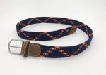 1.33'' Width Polyster Leather Mens Woven Elastic Belt