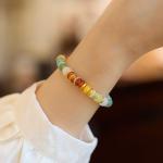 Stainless Steel Rainbow Glaze Glass Evil Eyes Spiritual Chain Bracelet,Fatima