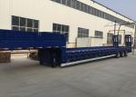 Blue Color Hydraulic Flat Bed Semi Trailer Truck 3 Axles 80t Normal Suspension