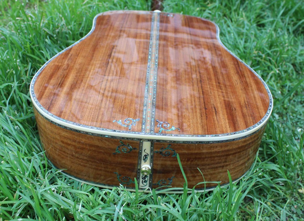 2020 New Handmade Cutaway Deluxe KOA Acoustic guitar solid koa wood with 100% all abalone inlay electric acoustic guitar