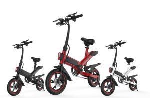 Quality 14 Inch Electric City Folding Bike Pneumatic Tire Adjustable Light Triangular Stable Stucture wholesale