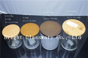 Quality clear candle jars with wooden lids wholesale