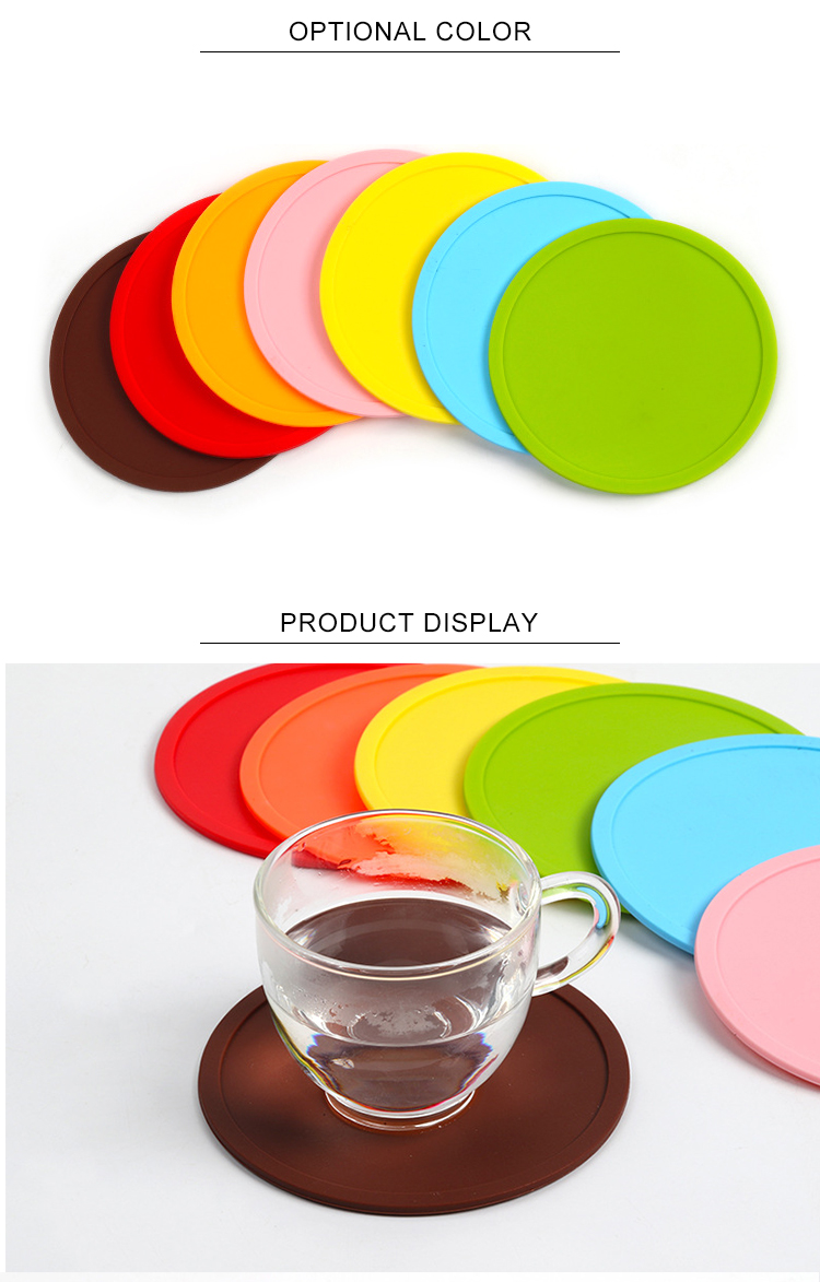 Cheap Custom Logo Round Silicone Tea Cup Placemats Silicone Coaster